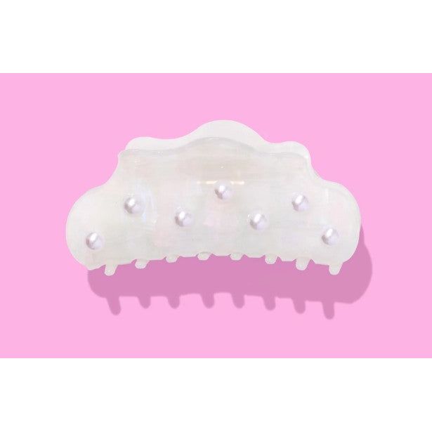 Large Claw Hair Clip - Iridescent + Pearl
