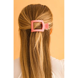 Teleties Calming Coral Small Flat Square Hair Clip