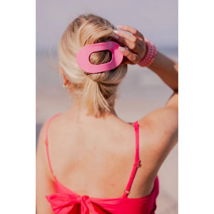 Teleties - Large Paradise Pink Flat Round Clip