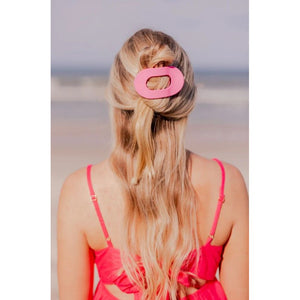 Teleties - Medium Paradise Pink Flat Round Hair Clip