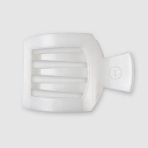 Teleties - Medium Flat Square Coconut White Clip