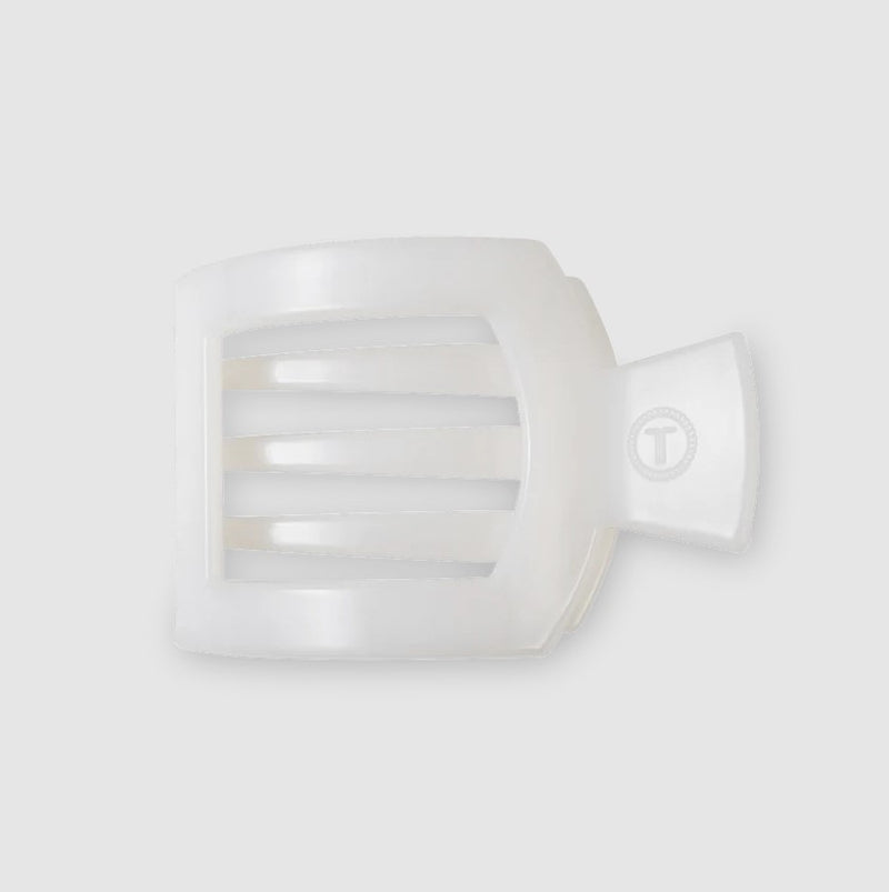 Teleties - Small Flat Square Coconut White Clip