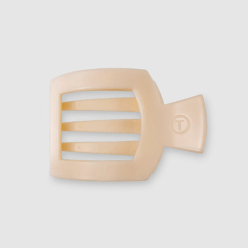 Teleties - Small Flat Square Almond Beige Clip