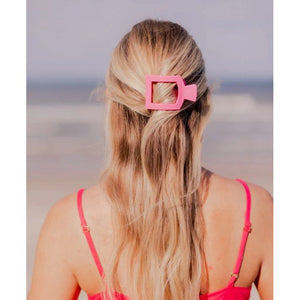 Teleties - Small Paradise Pink Flat Square Hair Clip