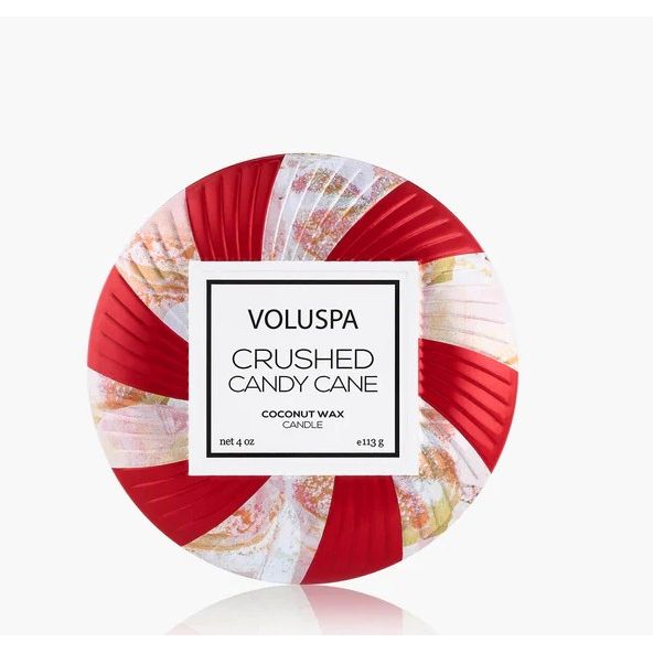 VOLUSPA Mini Tin Candle - Crushed Candy Cane