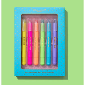 Motivational Wax Highlighter Set - 6 Piece Set