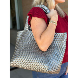 Woven Tote - Pewter