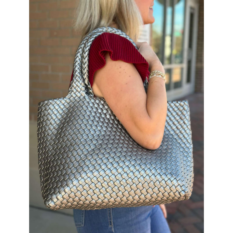 Woven Tote - Pewter