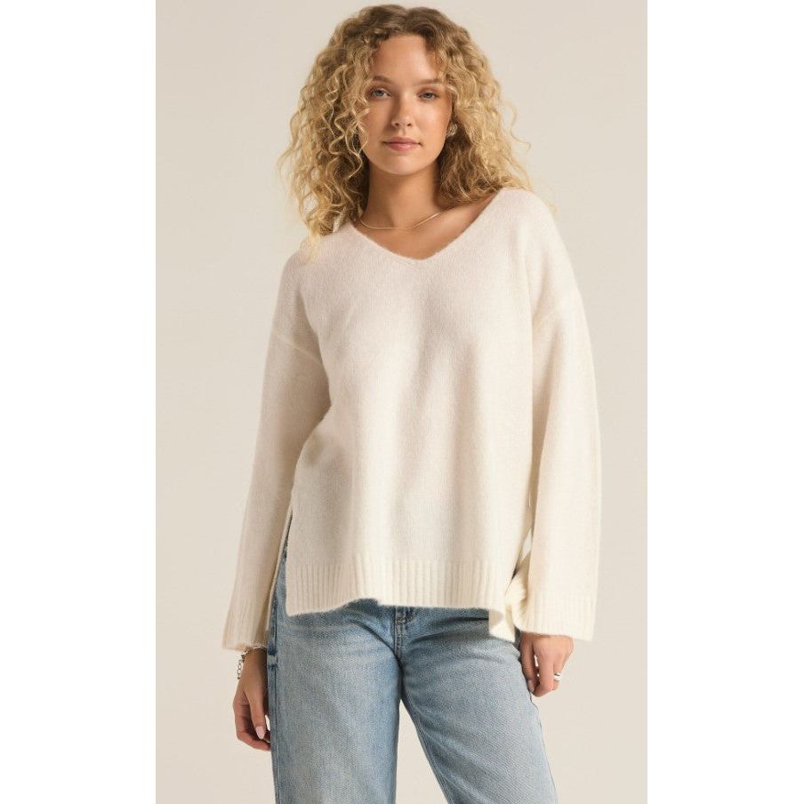 Z Supply Modern V-Neck Sweater - Sea Salt