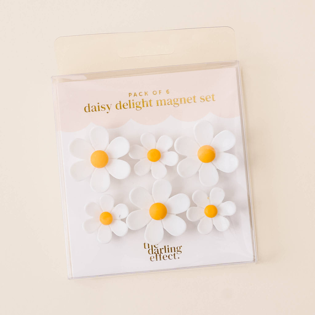 Daisy Delight Magnet Set - White