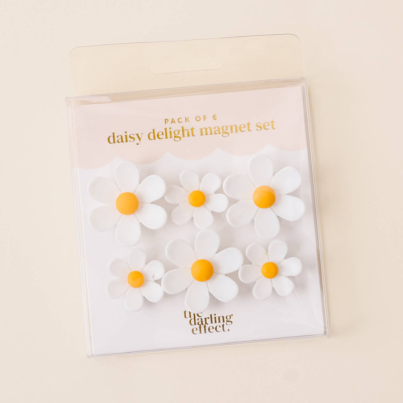 Daisy Delight Magnet Set - White