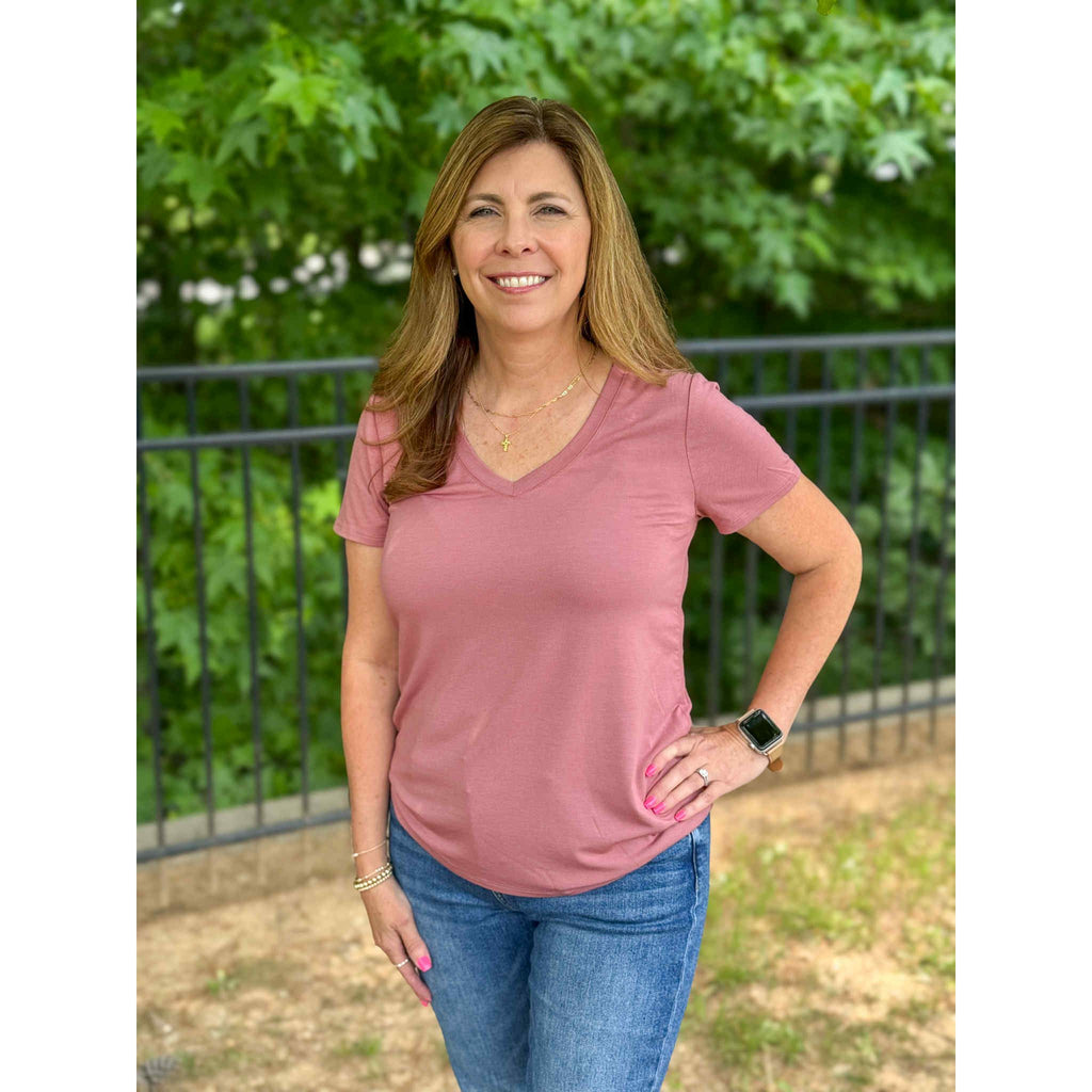 Tatiana Short Sleeve Tee - Withered Rose