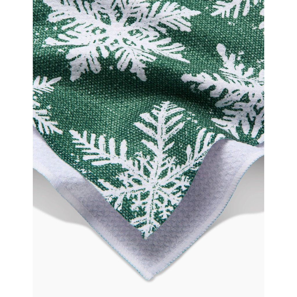 Geometry Tea Towel - Snowy Days Green