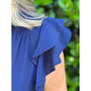 Kendall Split V-Neck Tiered Midi Dress - Navy