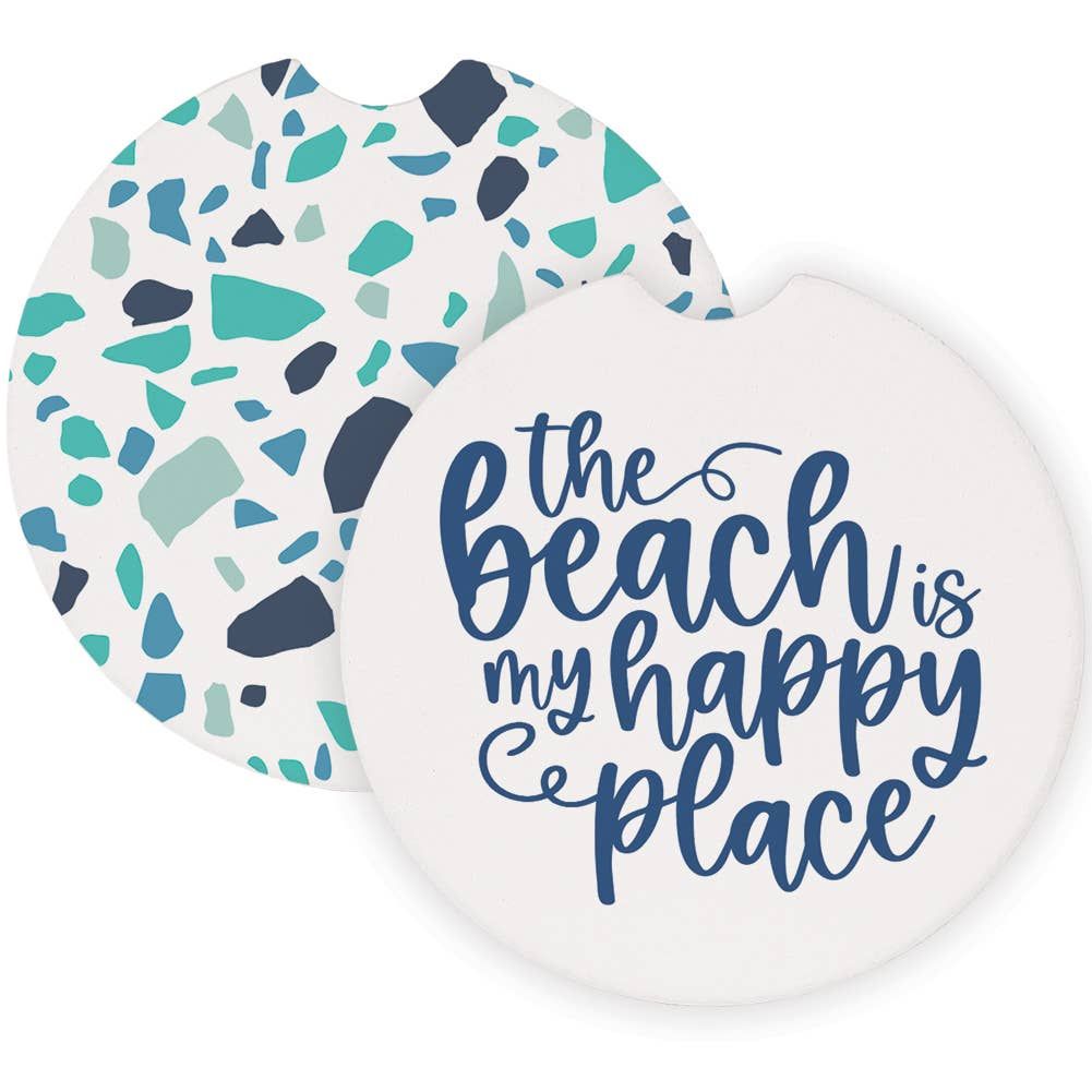 Beach Happy Terrazzo - Car Coasters