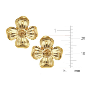 Susan Shaw Dogwood Flower Stud Earrings