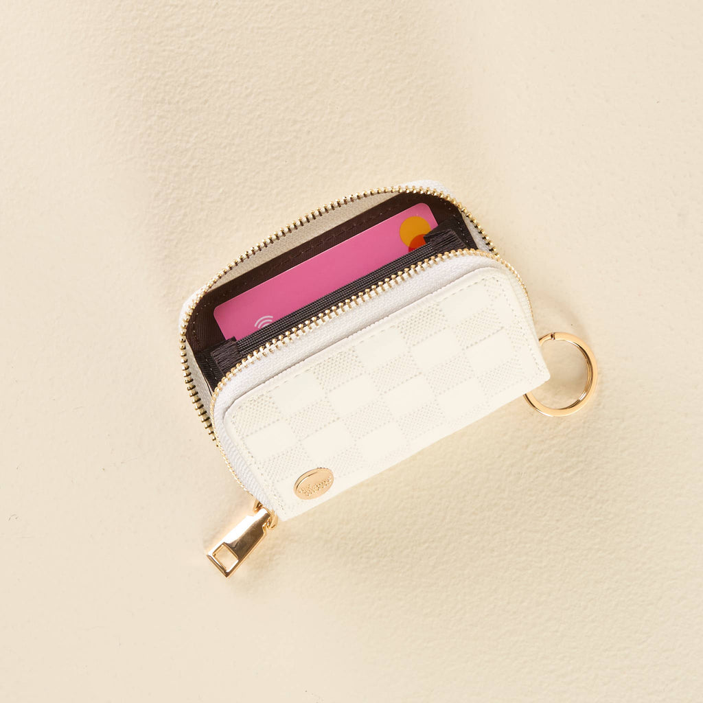 Zip Around Wallet - Check White