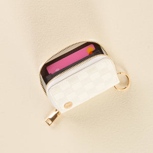 Zip Around Wallet - Check White