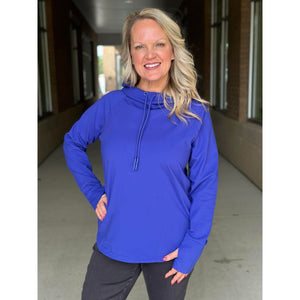 Houston Active Hoodie Pullover With Thumbholes - Night Blue
