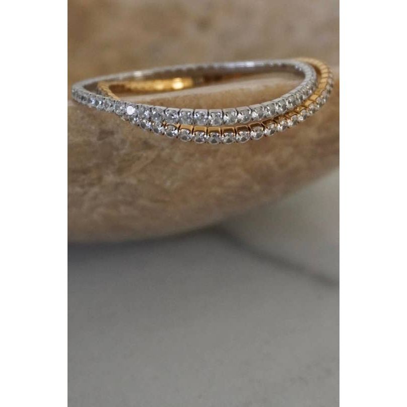 CHANSUTTPEARLS Stretchy Tennis Bracelet - Gold