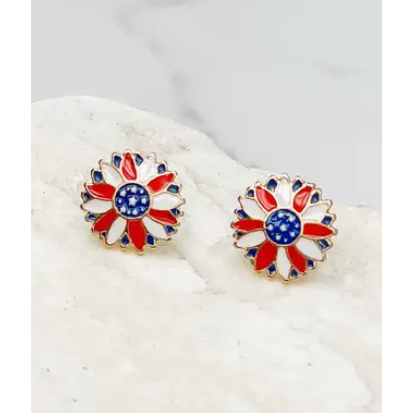 Americana Flower Stud Earrings