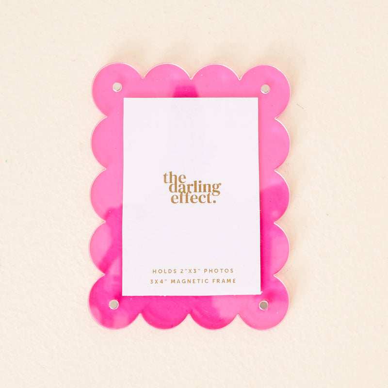 Mini Acrylic Picture Frame Magnet - Hot Pink