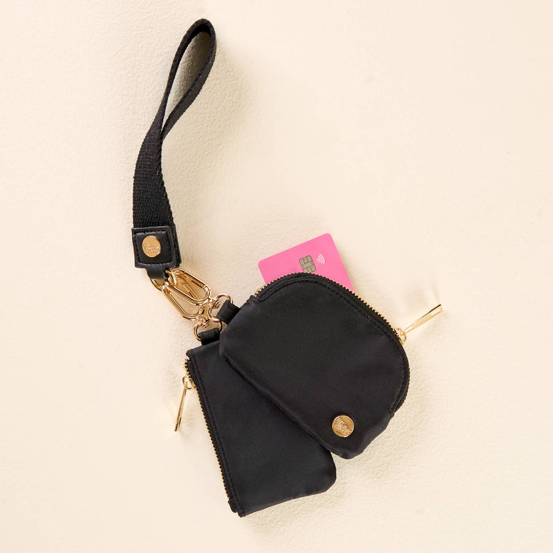 Dynamic Duo Pouch Wristlet - Black