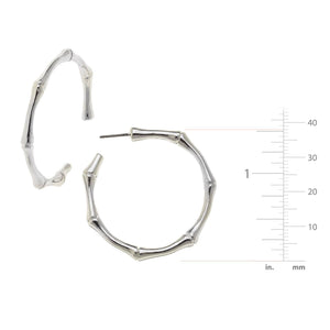 Susan Shaw Silver Bamboo Hoop Earrings