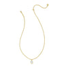 KENDRA SCOTT HALLIE SHORT PENDANT NECKLACE GOLD OPALITE ILLUSION