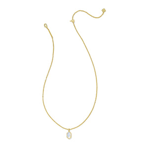 KENDRA SCOTT HALLIE SHORT PENDANT NECKLACE GOLD OPALITE ILLUSION