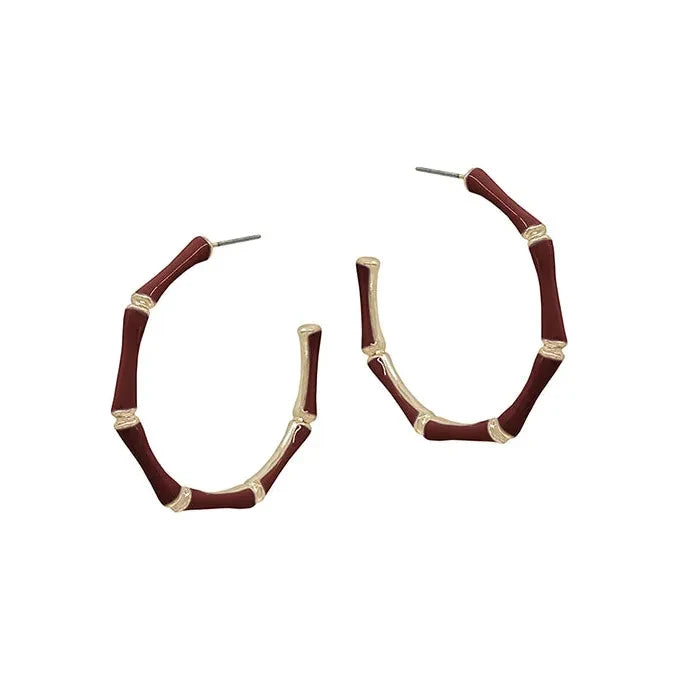 Bamboo Colored Metal Hoop - Wine