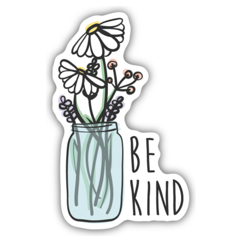 Be Kind Wildflower Jar Sticker