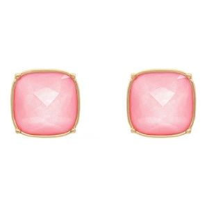 Big Stone Earrings - Light Pink