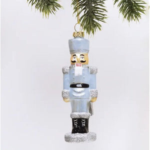 Blue Nutcracker Glass Ornament