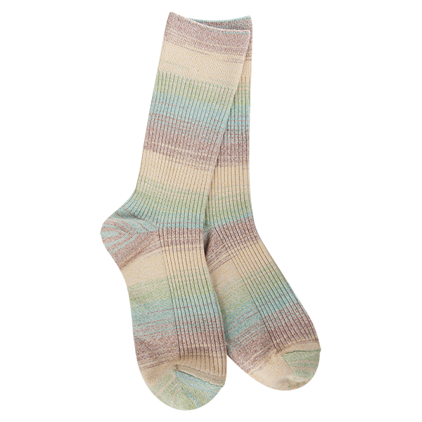 Weekend Ribbed Crew Socks - Blue Raspberry