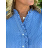 Charlie Ruffle Sleeve Top - Blue