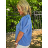 Charlie Ruffle Sleeve Top - Blue