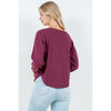 Teagan Boat Neck Long Sleeve Top - Heather Wildberry