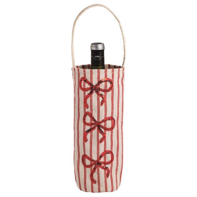 Bow Sequin Wine Bag