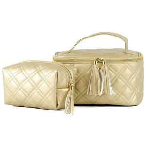 Brighton Quilted Train Case - Gold