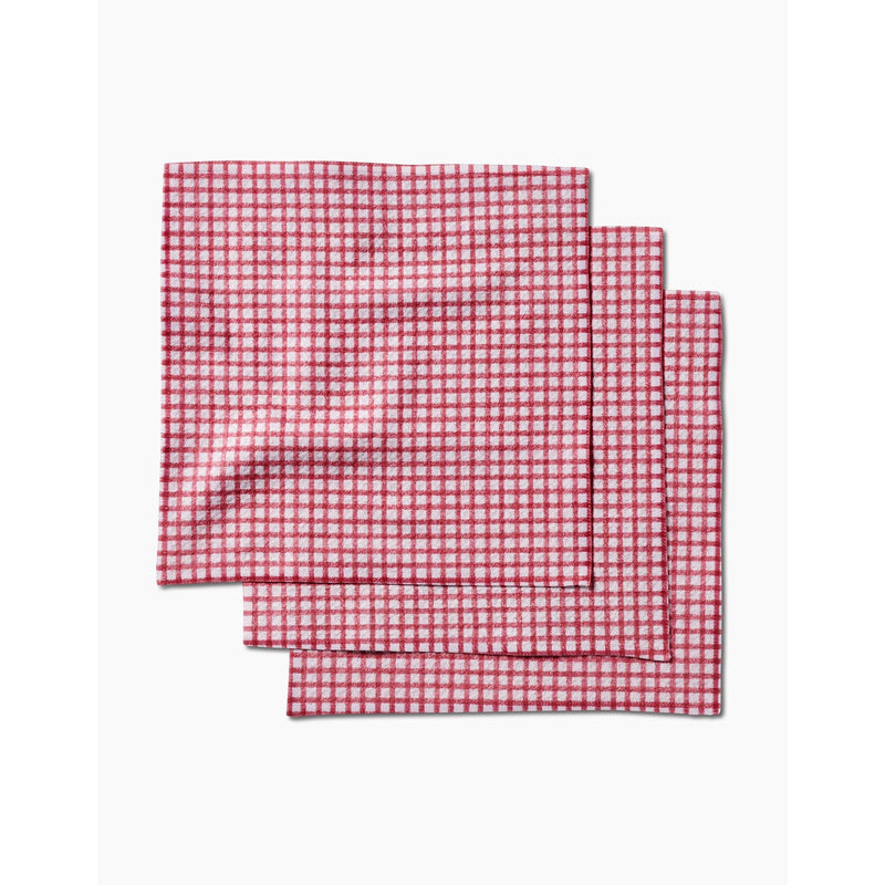 Geometry Dishcloth Set - Fireside Plaid Red