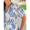Camilla Contrast Floral Print Midi Dress - Blue/Multi - FINAL SALE