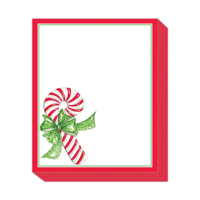 Red and Green Striped Candy Cane Stack Pad