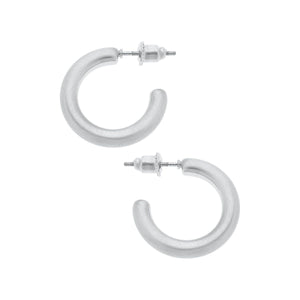 Celia Hoop Earrings - Satin Silver