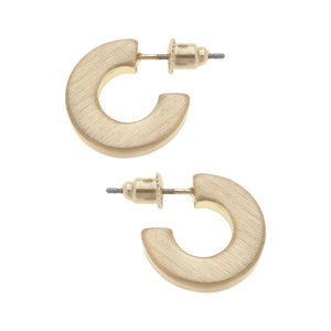 Emmy Small Flat Hoop Earrings - Satin Gold