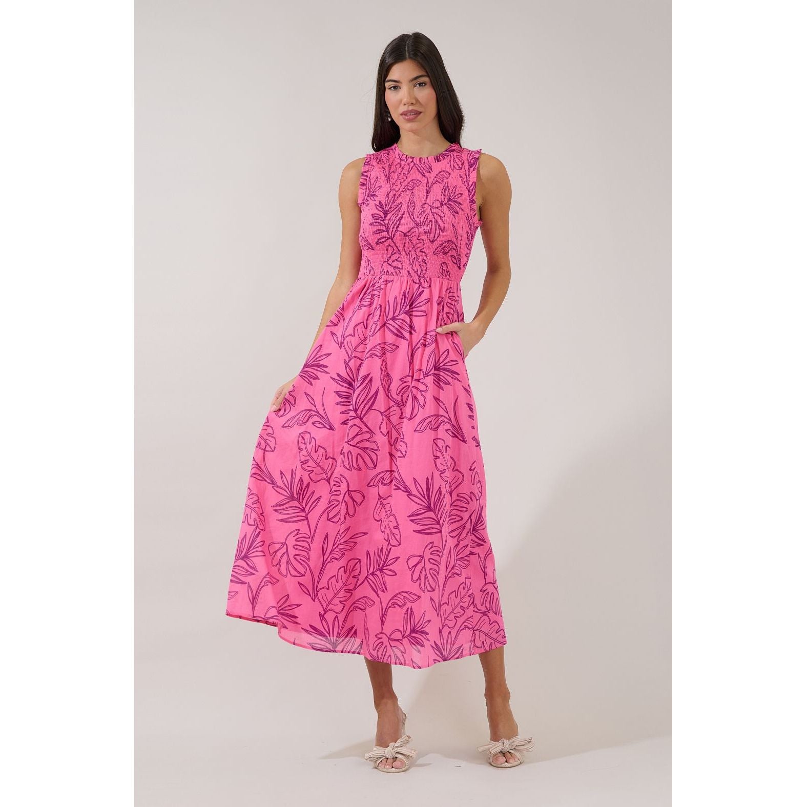 tropical floral midi dress Tropical Floral Midi Dress