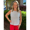 Allie Stripe Knit Tank Top - Chambray