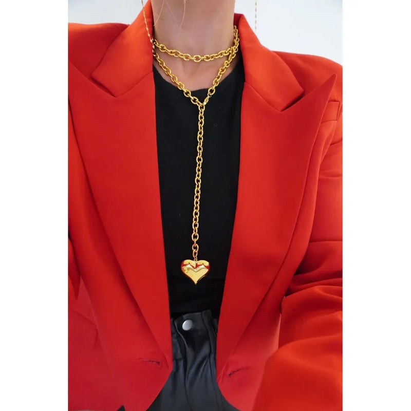 CHANSUTTPEARLS Wrap Around XL Heart Necklace - Gold