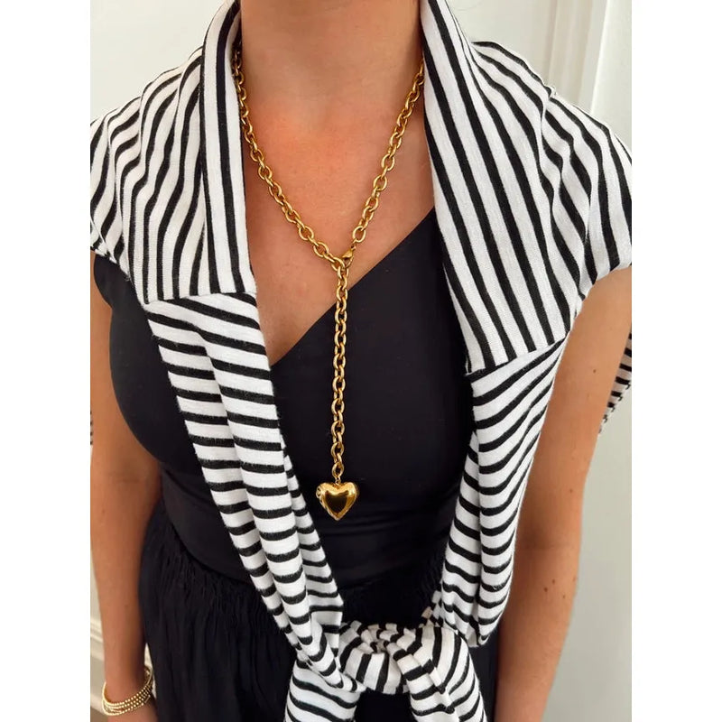 CHANSUTTPEARLS XL Heart Necklace - Gold