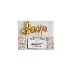 Cheers Birthday Candle - Gold Foil